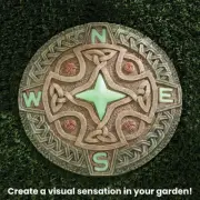 Irish Celtic Compass Glow in the Dark Garden Stepping Stone Outdoor Yard Decor