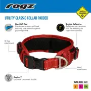Rogz Classic Padded Collar 4 Colours and 3 Sizes