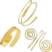 3pcs Geometric Bracelet Bangles Bracelets for Women Gold Cuff Arm Bands Jewelry Snake Arm Cuff Arm Jewelry Upper Arm Gold Arm Arm Cuff Bracelets for Women Metal Golden SAFIGLE