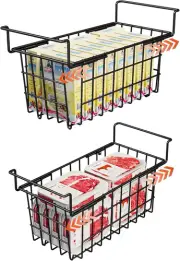 2Pack Chest Freezer Organizer Bins, Freezer Hanging Baskets with Expandable