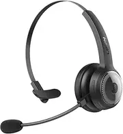 LEVN Trucker Bluetooth Headset, Wireless Headset with Microphone (AI Noise Cancelling), 60Hrs On-Ear Bluetooth 5.2 Headphones Multipoint Connection, Suitable for Trucker/Car Driver/Remote Work/Office