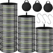 3 Pcs Herb Drying Rack Mesh Herb Drying Rack Hanging with Green Zipper 4 Tier...
