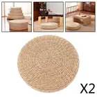 2x Japanese Style Straw Sitting Cushion 40cm Thick Padded Tatami Cushion