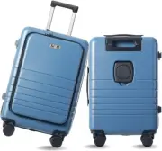 Fagoza 20 Inch Carry-On Luggage with USB TSA Lock Laptop Pocket (Blue-Grey)