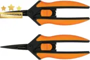 Micro-Tip Pruning Snips Garden Shears, Sharp Non-Stick Plant Scissors, 2 Pack