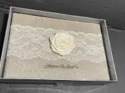 Wedding Guest Book NIB Hortense B Hewitt Co Lace And Burlap