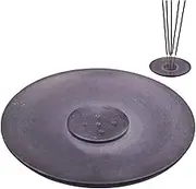 KC KULLICRAFT Handmade Natural Grey Marble Incense Holder - Round Incense Burner With Multiple Holes For Incense Sticks. Decorative Ash Catcher For Home and Office Decor. (4 inch Diameter, Grey)