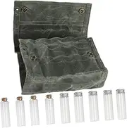 CIYODO 1 Set Portable Camping Spice Holder Set Compartment Seasoning Kit with Food Grade Jars and Sturdy Canvas Bag for Outdoor Travel Picnics and Hiking