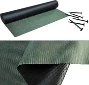 LFFH Weed Barrier Fabric, 100M Nonwoven Black Mulch Breathable Moisturizing Garden Fabric Weed Barrier Environmental Protection With 100 Ground Nails (Size : 0.6x100m)