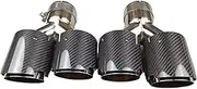2 Piece Glossy Stainless Steel Exhaust Tip Muffler Tip Car Universal Y Model Double TailPipe Nozzles(IN 60 OUT 101MM)
