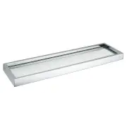 Montangna Glass Shelf with Stainless Steel Frame - Brushed Satin