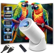 Mini Portable Projector with WiFi and Bluetooth,1080P 300ANSI 2S Quick Focus Aut