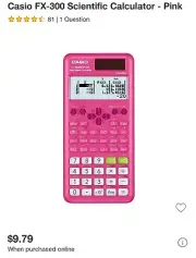 New Casio Scientific Calculator - fx-300ES PLUS-PK 2nd Edition New In Box Pink