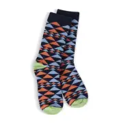 World's Softest Socks - MC Triangle Plaid Crew - Tadpole Triangle - Youth S