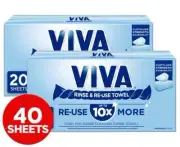 2 x 20pk Kleenex VIVA Rinse & Reuse Sheet Towels