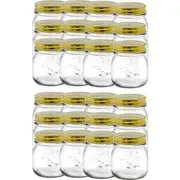 24pc Lemon & Lime 300ml Roma Glass Jars Preserve Jar Container w/ Gold Lids