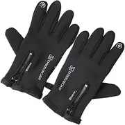 [ANDRESLAD] 1 Pair Windproof Touch Screen Gloves for Outdoor Riding Cold Resistant Skid Full Finger Design Comfortable Durable Warm Gloves for Sports Activities