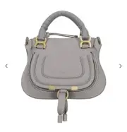 MINI CHLOE MARCIE BAG IN GRAINED LEATHER GREY