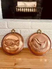 1 VTG Copper Cook’s Bazaar Heavy Mold With Brass Hanger Hen Only Original Tags