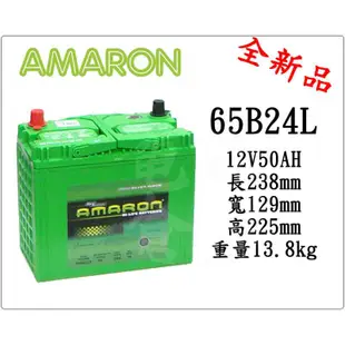 ＊電池倉庫＊ 全新 愛馬龍AMARON 65B24L 銀合金汽車電池 (46B24L 55B24L可用) 車用電瓶