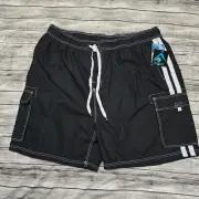 Kanu Surf Barracuda Board Swim Trunks Men's Size 4X Black/White- New With Tags