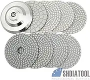 Wet Diamond Polishing Pads 4" White Bond for Granite Marble Mixed Grits Plus Al Backer