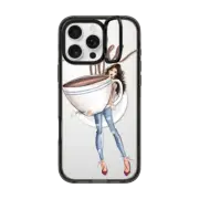 iPhone 16 Pro Max Impact Ring Stand Case MagSafe Compatible Just one Cup (Coffee Girl Fashion Illustration Case)
