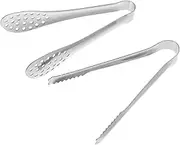 ASAKKURA 6-Piece Stainless Steel Tableware Set Serving Spoons Long Handle Tongs Cutlery Cooking Utensils Tongs for Buffet 5 Inches for Kitchen Tea Parties Wedding Bars