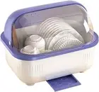 Bowl Drying Rack Plate Storage Drainer Organizer Tableware Holder with Lid Cover