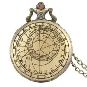 Bronze Retro Quartz Pocket Watch Fob Chain Compass Case Watches for Men Women