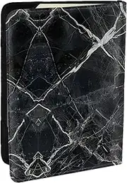 [JEJEA] Black Marble Print Travel Organizer Credit Cards Case Passport BookPassport Holder Cover Wallet forTraveling,, Black, One Size