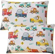 Pillowcases, 2-Pack Cars Pillow Cover Cotton Cozy Pillowslip Case Fits Pillows Sized 40×60cm, Fleece Pillow Cover