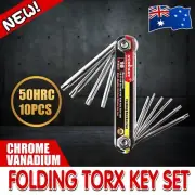 Folding Torx Star Key Set Portable Wrench Tool Chrome vanadium Steel T6-T30 New