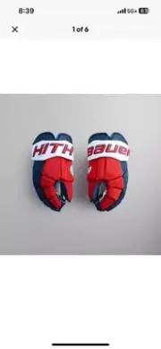 KITH & BAUER FOR THE NEW YORK RANGERS VAPOR PRO HOCKEY GLOVES (Senior) 14