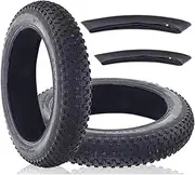 2 Pack 20" Fat Tires 20x4.0 inch Fat Bike Tire | Bike Tubes AV 32MM and Tire Levers for Folding Tires Snow Beach Bicycle Tire MTB Bicycle | All-Terrain for Street and Trail Riding