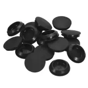 16Pcs Silicone Plugs, Rubber Round Hole Plugs for 25-27mm Hole, Black