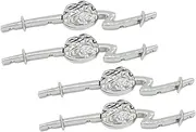 [TOGEVAL] 4pcs Metal Buckle Buckle Button Garment Buttons Diy Clothes Decorations Clothing Making Accessories Costume Accessories Wedding Dress Decors Metal Silver