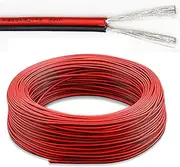 2-Core 22AWG-30AWG Tinned Copper Parallel Cable UL2468 Dual Core Tinned Copper Wire - Flame-Retardant Red/Black Parallel Line for LED Lighting & Electronics(100ft,22AWG-2C)