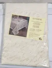 NWT Lucerne 100% Dupont Dacron 70"×90" Oblong Ecru Tablecloth