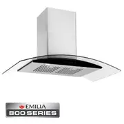 Emilia 90cm Canopy Rangehood - Curved Glass