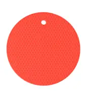 3Pcs 18Cm Round Heat Resistant Silicone Mat Drink Cup Coasters Non-Slip Pot Holder Table Placemat Kitchen Accessories Onderzetters Red