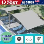 Extra Heavy Duty Rectangle Shade Sail Shade Cloth Grey Gray Sun Triangle Square