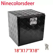 18'' Black Aluminum Truck Underbody Tool Box Trailer RV Tool Storage w/ Lock