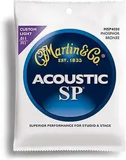 Martin MSP4050 SP Phosphor Bronze Acoustic Guitar Strings, Custom Light