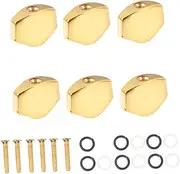 Yardwe 6 Sets Tuner Handle Guitar Tuning Caps Handle Guitar Bass Tuning Pegs Vintage Tuners Diy Pegs Metal Golden