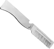 Ipetboom Stainless Steel Fine Tooth Folding Beard Comb Portable Static Pocket Comb for Mustache Styling Durable and Lightweight Design for Men The Go