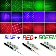 3Pack 6 in1 Blue+Red+Blue Laser Pointer Pen Visible Light Torch Starry Laser Pen