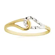 9ct Yellow Gold Diamond Link Ring