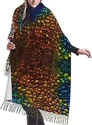 [DRTGEDS] Classic Snake Skin Scarfs For Women Fall Winter Scarves Pashmina Shawls And Wraps For All Season Christmas Gift