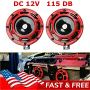 2Pcs 115DB Super Loud Compact Electric Blast Tone Car Air Horn Kit 12V (for: Fiat)
